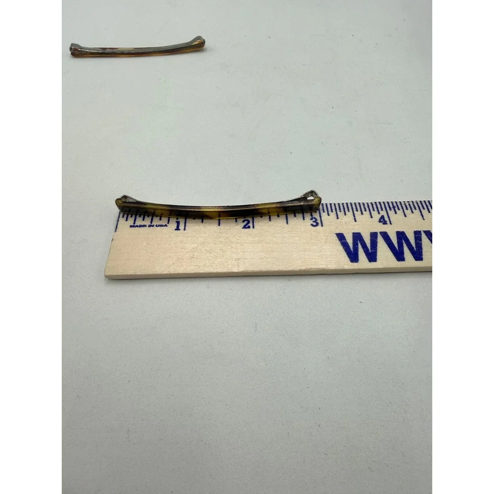 Hair Barrette Brown Tortoise Shell Set of 2 Vintage